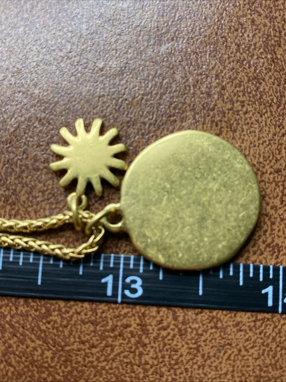 J.Crew Gold-Plated Celestial Sun & Stamped Coin Medallion Pendant Necklace